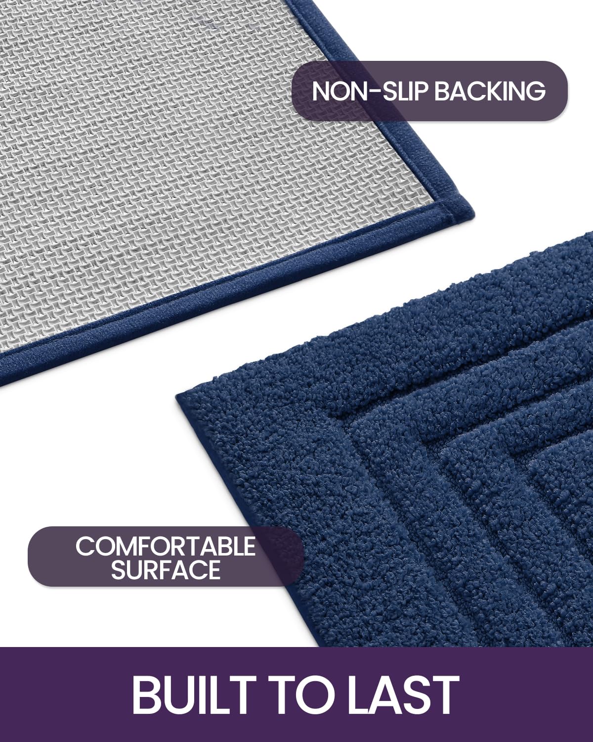 Dexi Bathroom Rug Mat 43X24, Ultra Soft Absorbent Mats, Non Slip Washable Shower Floor Rugs, Quick Dry Microfiber Bathmat For Tu
